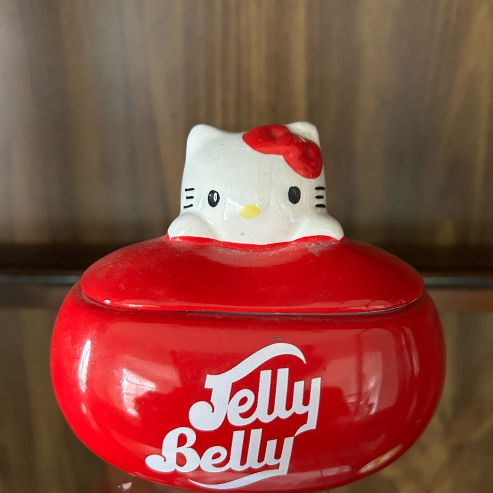 Hello Kitty Red and White Jelly Belly Ceramic Trinket Dish